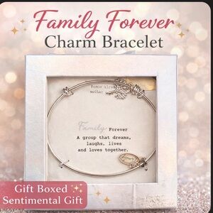 Family Forever Silver Charm Bracelet